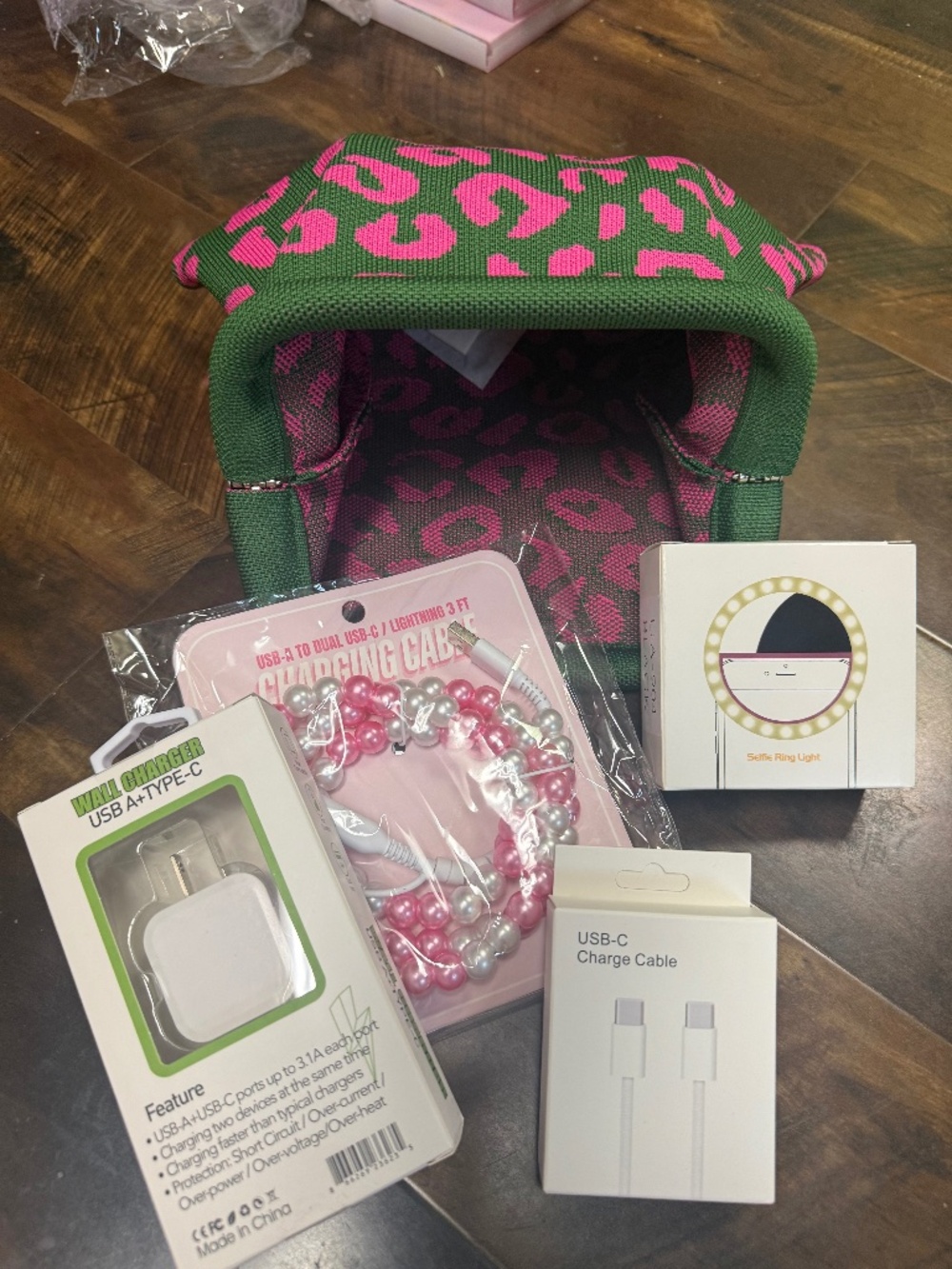 5-Piece Tech Accessories Bundle with Choice of Magnetic Clasp Clutch Bag